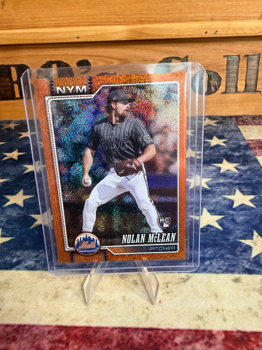 2026 Topps Series 1 Rookie Nolan McLean Orange  RC SSP #07/25 Mets