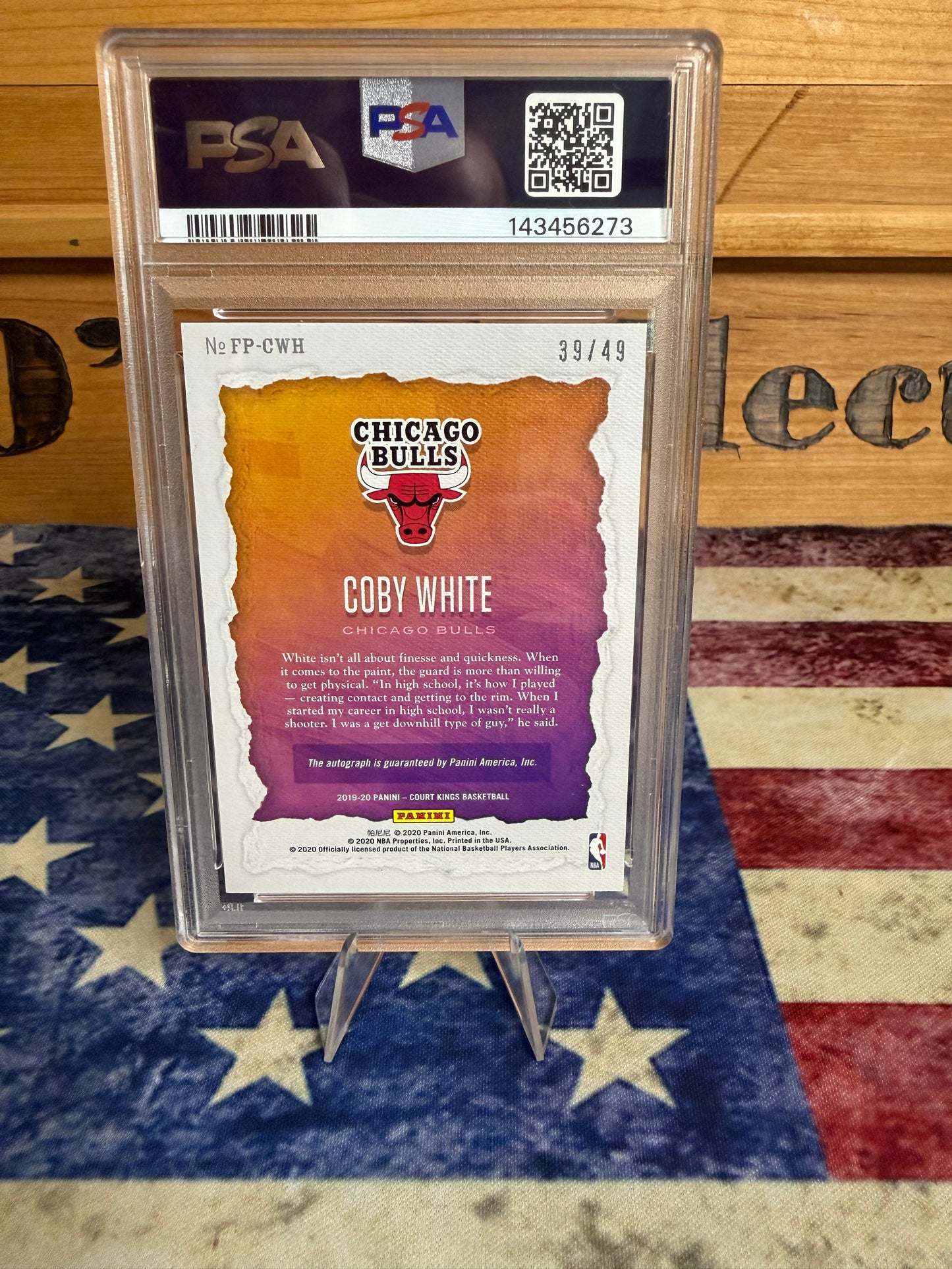 2019 Court Kings Fresh Paint Coby White ROOKIE AUTO Citrine /49 PSA 10 #FPCWH