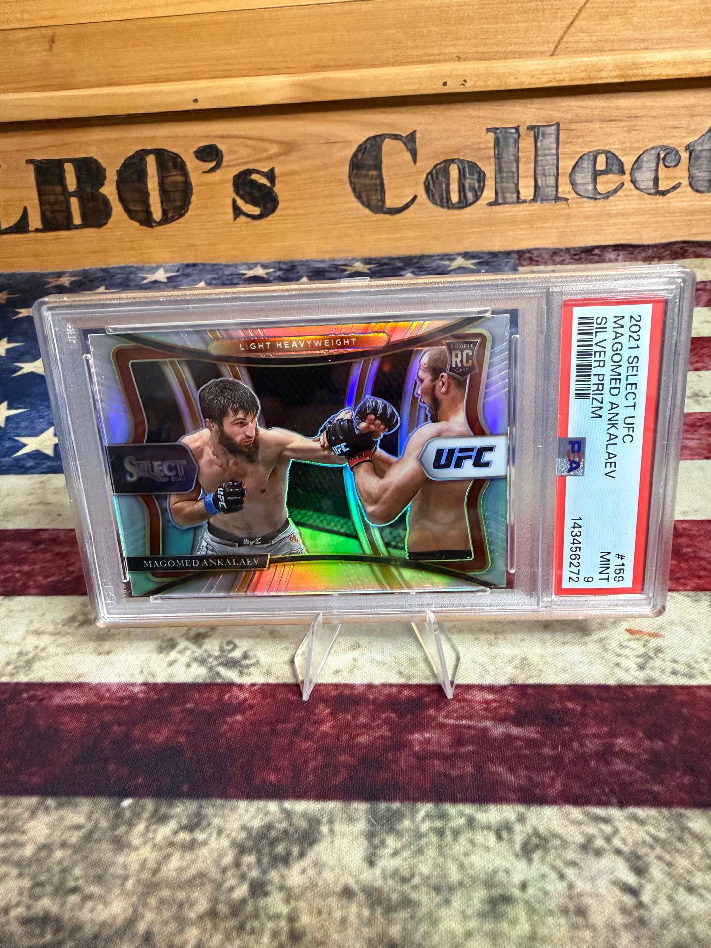 2021 Panini Select UFC Magomed Ankalaev PREMIER LEVEL Silver Prizm RC PSA 9