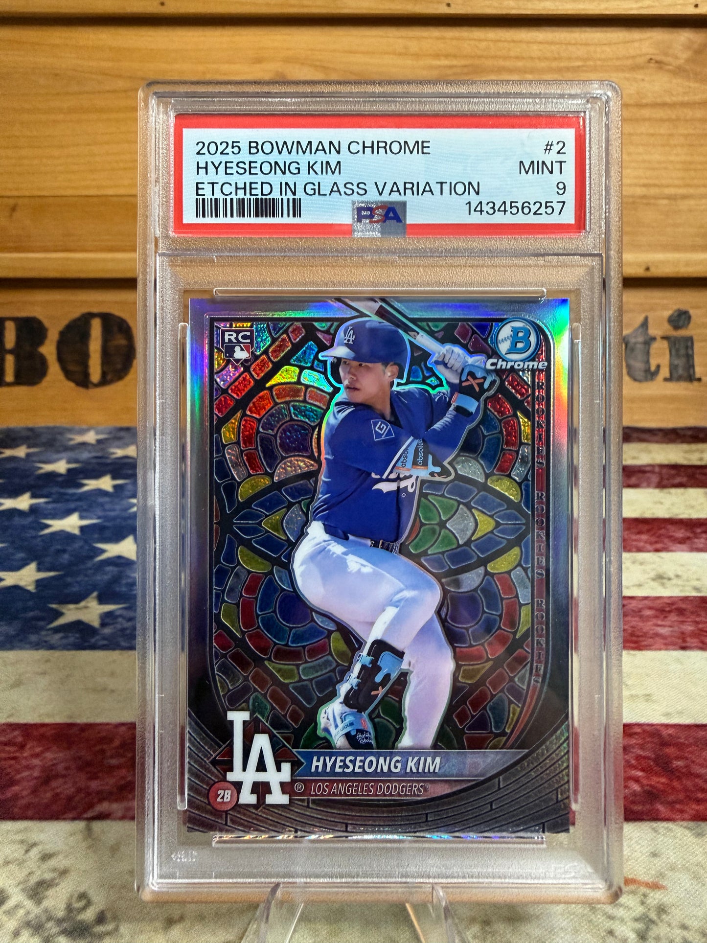 2025 Bowman Chrome Hyeseong Kim ETCHED IN GLASS Variation SSP RC PSA 9 Dodgers