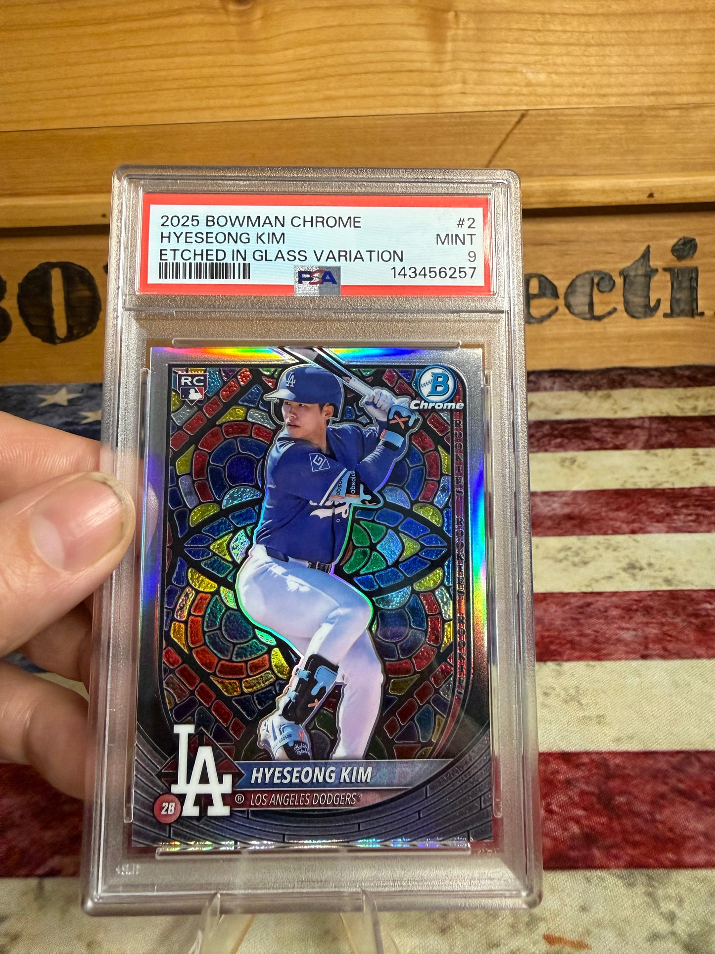 2025 Bowman Chrome Hyeseong Kim ETCHED IN GLASS Variation SSP RC PSA 9 Dodgers