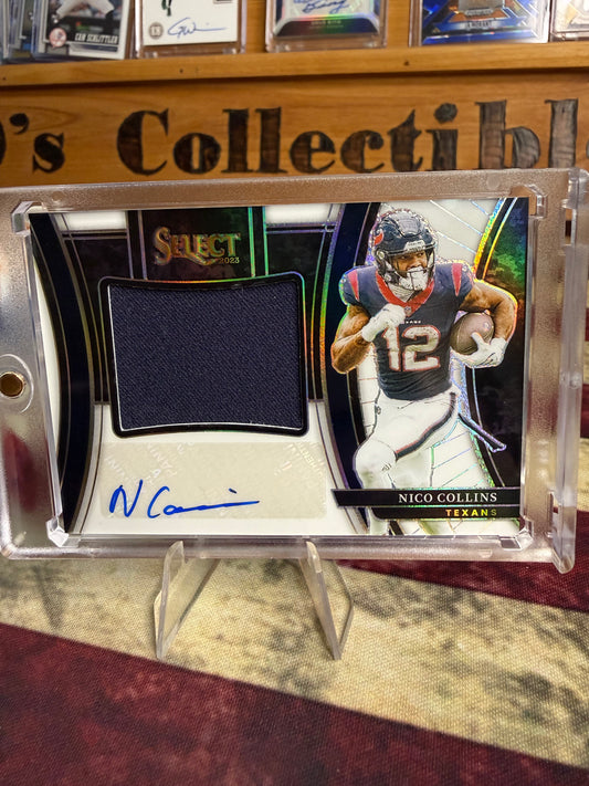 2023 Panini Select Nico Collins Patch Autograph /75 Houston Texans