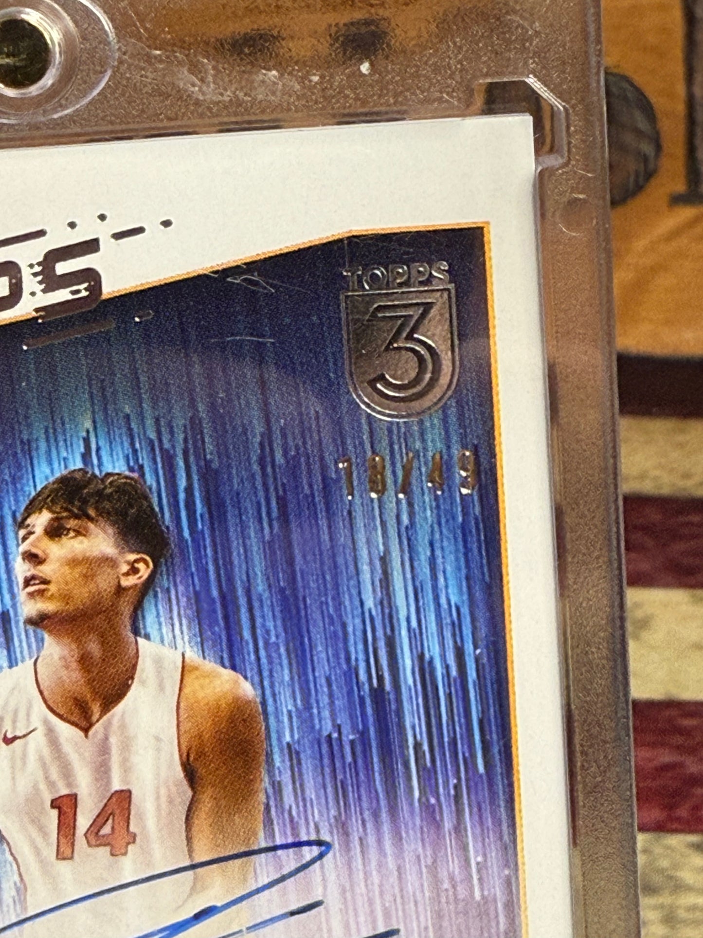 2023-24 Topps Three Tyler Herro "Rain Drops" Signatures Auto /49 #RS-TH