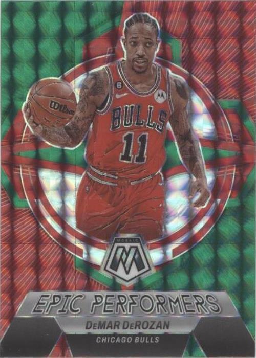 2022-23 Panini Mosaic - Epic Performers Green Mosaic Prizm PSA 10 DeMar DeRozan