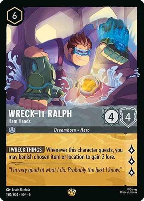 Wreck-It Ralph - Ham Hands 190/204 Azurite Sea Cold Foil NM-M Legendary