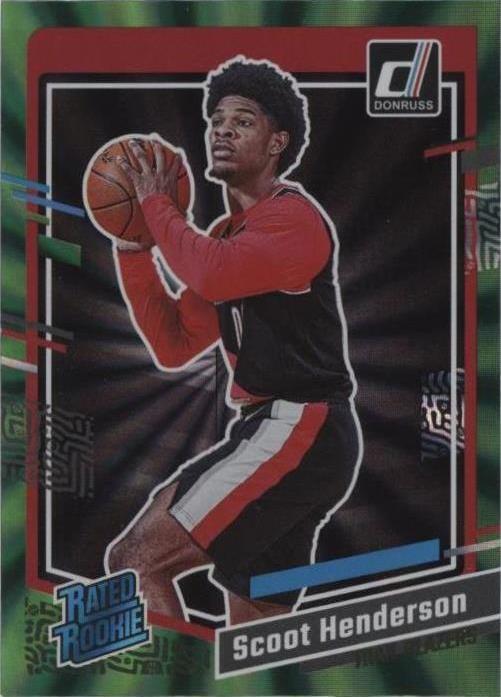 2023-24 Panini Donruss - Rated Rookie Holo Green Laser #250 Scoot Henderson (RC)